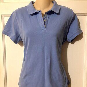 LANDS' END Women's Classic Light Blue SSl STRETCH Polo Shirt ~ Sz PM